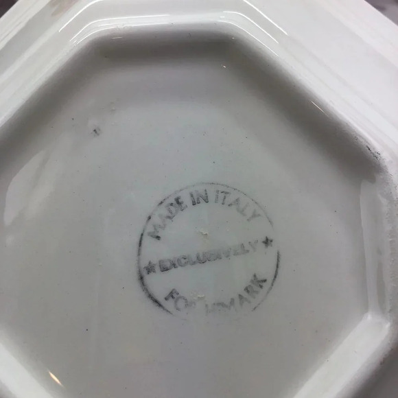 vintage serving pasta bowl fruit (PLUM) butterfly floral - Picture 6 of 7